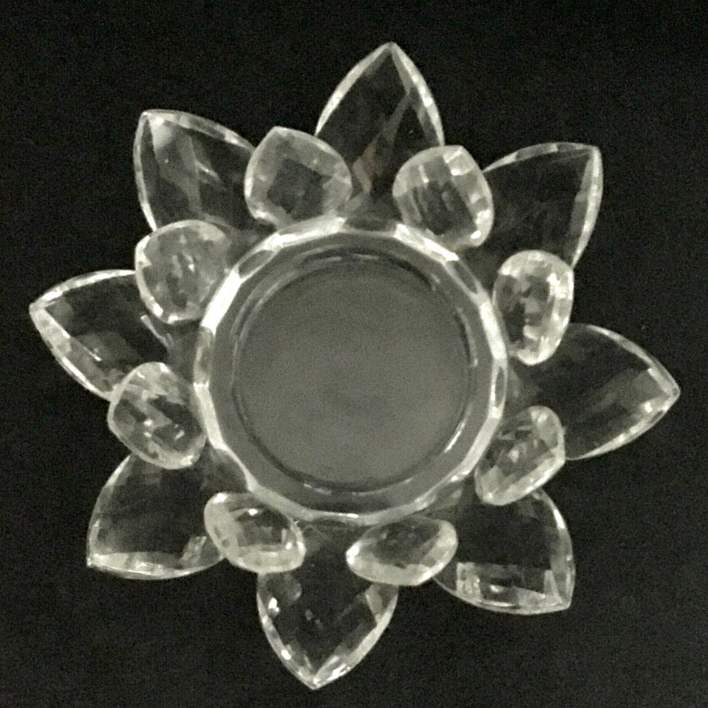 Candle holder. Large. Glass drops
